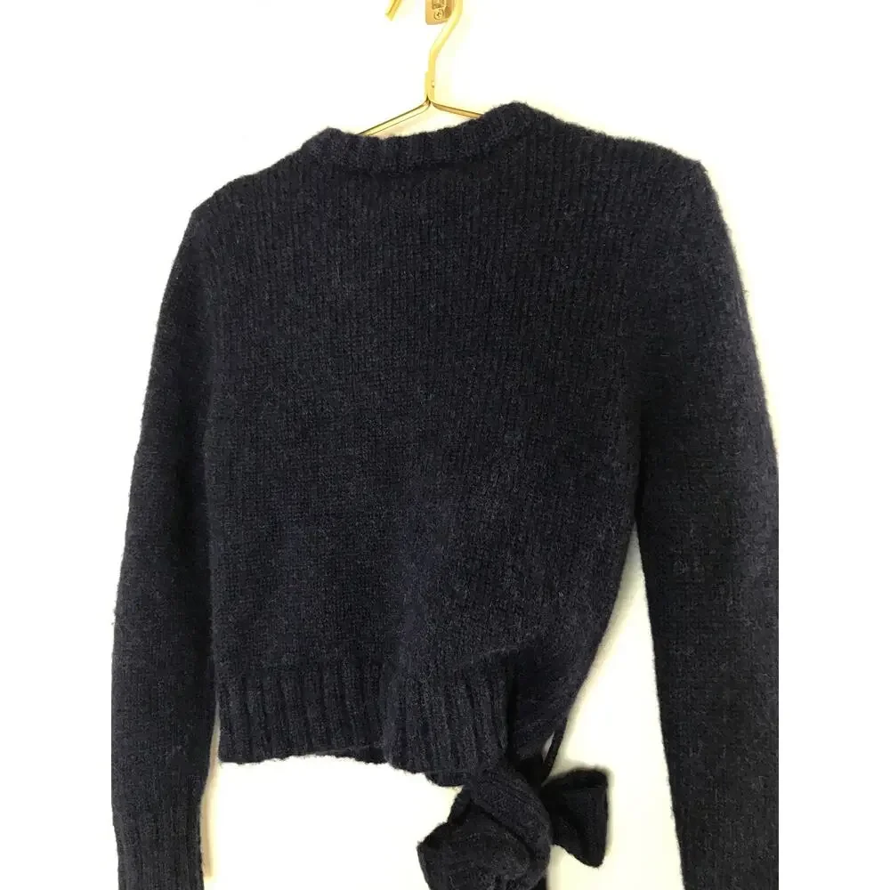 Ajaie Alaie  Purple Wrap Sweater XS Crew Neck Alpaca Wool